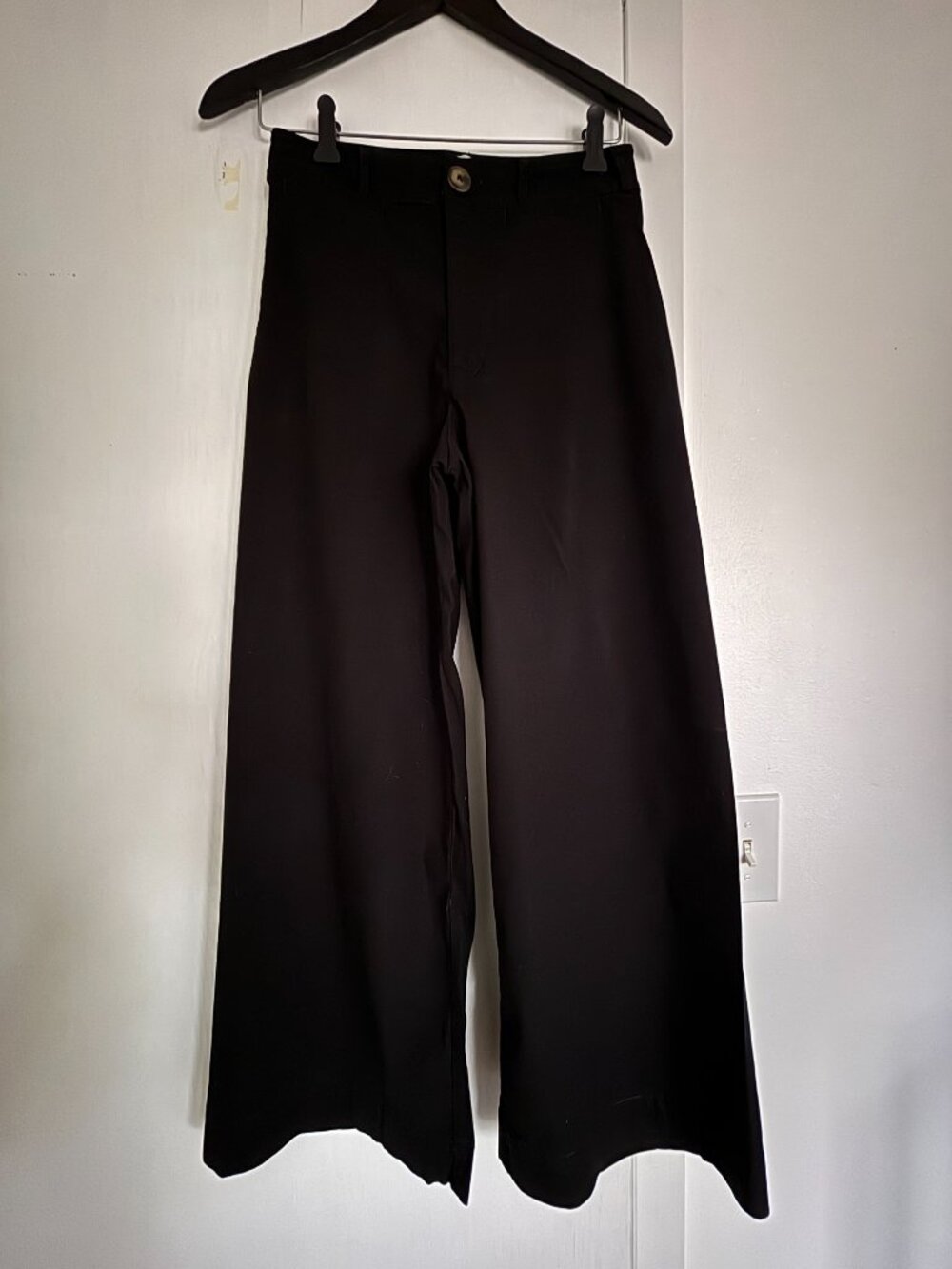 Maeve Black Wide Leg Pants | Anthropologie High Rise Tailored Trousers